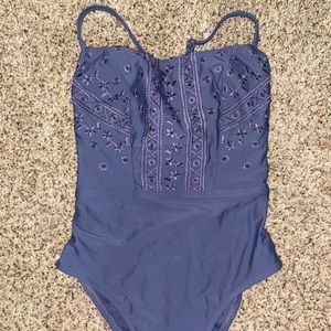 Purple one piece swimsuit